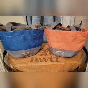 LocknLock Colorblock Canvas Lunch Tote - Blue & Orange